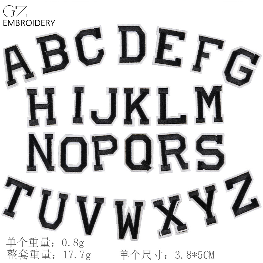 Guanze 26 colorido letras inglesas bordado pegatinas de tela planchado 10 colores opcionales ropa sombrero teléfono caso Accesorios