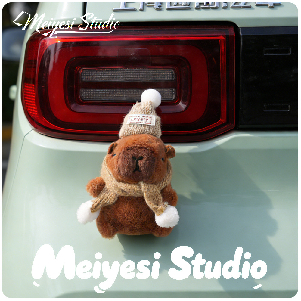 Cute Kapibala Carpincho Colgante trasero del coche maletero del coche Muñeca exterior del coche Muñeca interior del coche Adornos