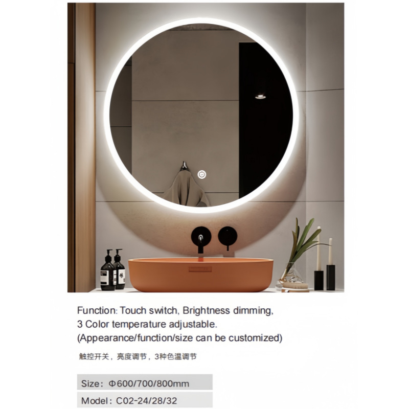 espejo de baño LED colgado en la pared espejo de baño anti-nebble con luz espejo inteligente de baño doméstico colgado en la pared espejo de baño