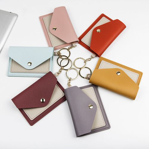 Cross-border new creative fashion small card holder for women, candy color keychain accessories, student bus card case factory wholesale