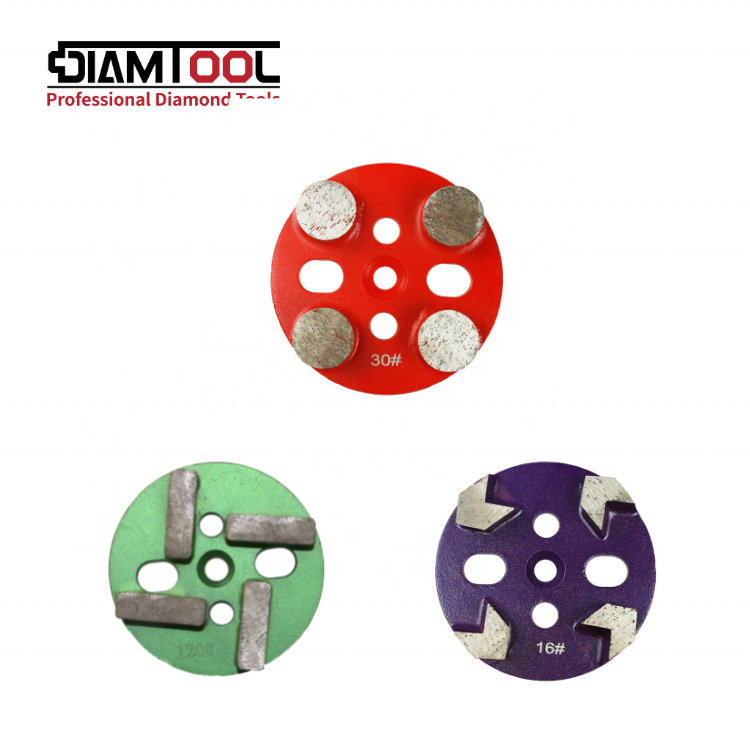 金刚石磨片，安装在地磨机上，用于混凝土地板的研磨。