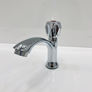Desktop handwheel basin single cooling faucet copper alloy copper core wash basin high foot large handwheel switch faucet