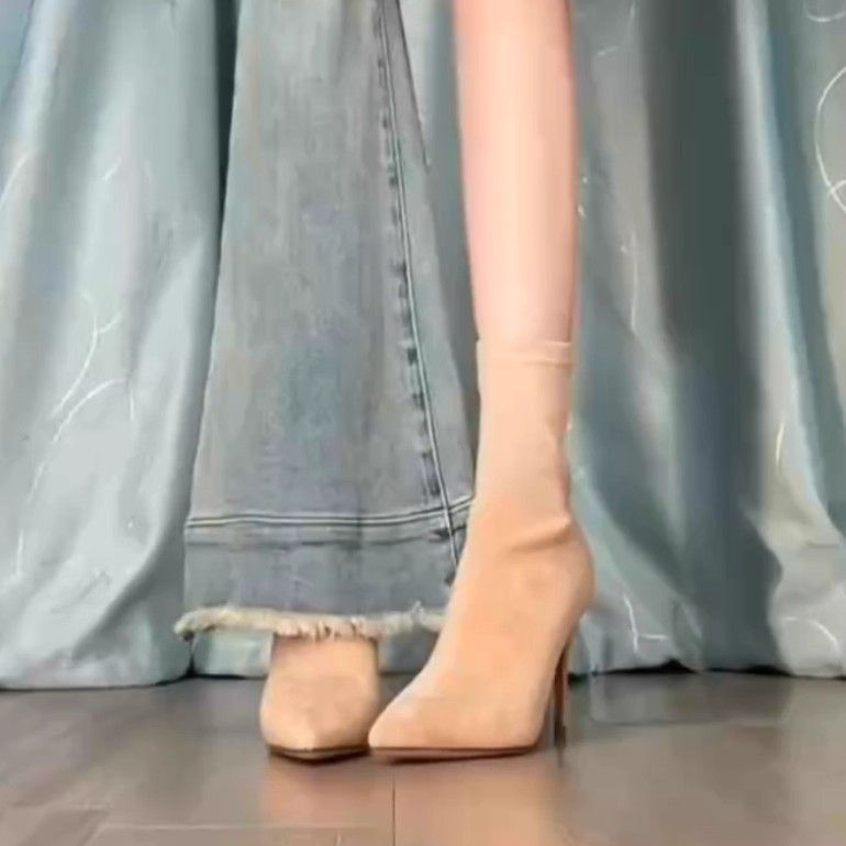 Damen Stiefeletten Mit Spitzer Kappe Und Absatz Für Den Winter_voghion.com