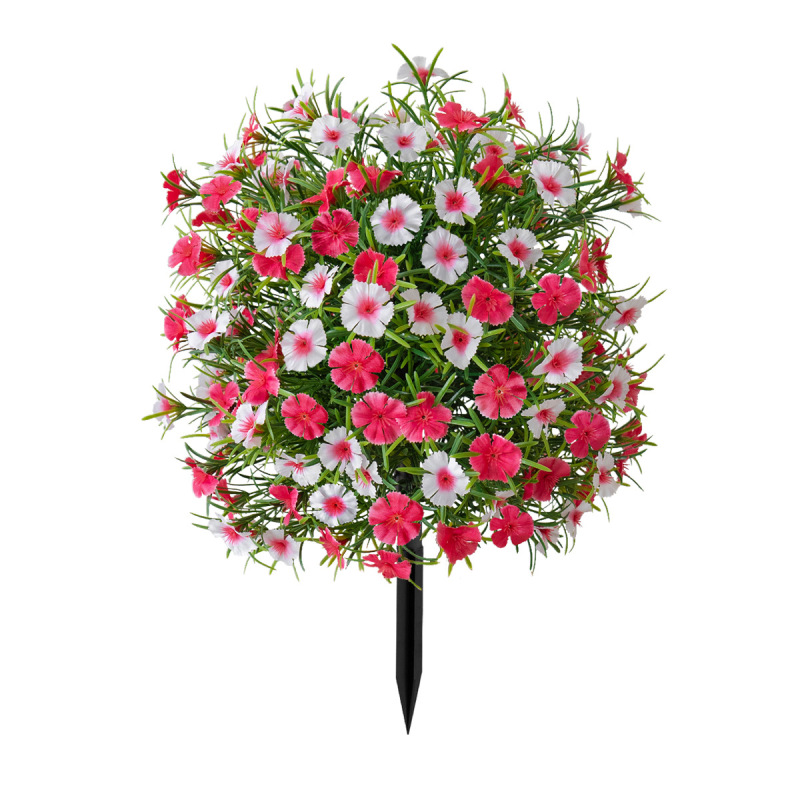 国境を越えた売れ筋のカーネーションの花の床のインスタレーション、屋外の中庭の家庭用盆栽の装飾品、クリスマスの装飾、模擬の緑の植物|undefined