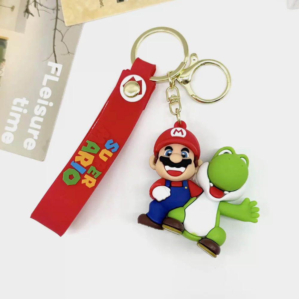 Lindo llavero de dibujos animados de Super Mario, exquisita muñeca tridimensional, colgante para bolso o coche, llavero, pequeño regalo