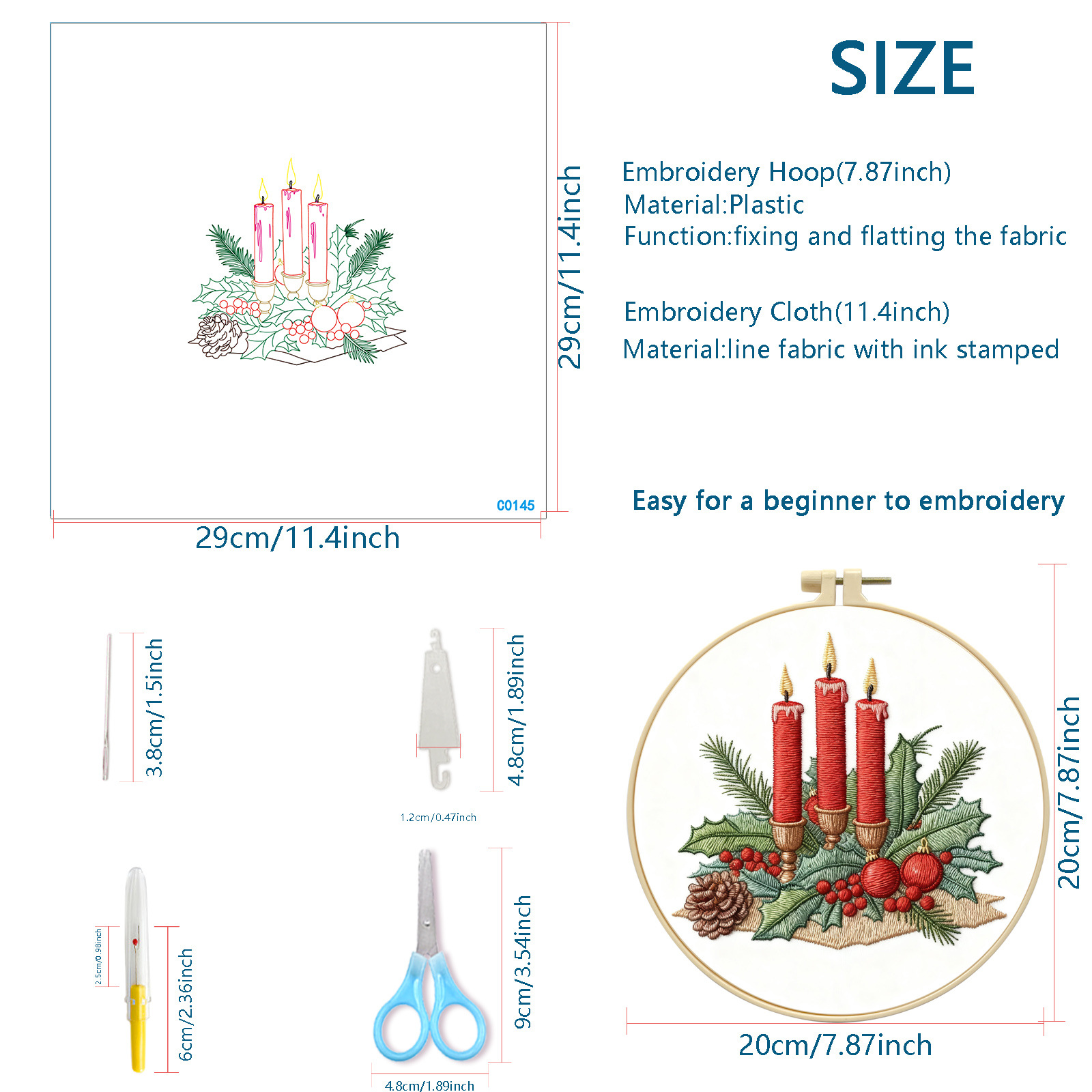 Nuevo bordado transfronterizo de Navidad DIY set de bordado de Navidad set de cuatro piezas decoración festiva