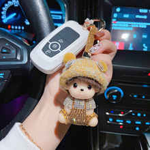 抓抓娃娃机 坐姿蒙奇奇系列水钻钥匙扣女生百搭包包挂饰挂件卡通