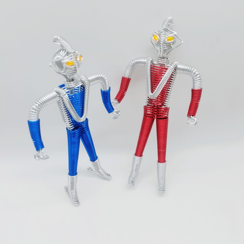 Ultraman handmade creative braided Tiga monster simulation metal wire aluminum oxide thread children's toy travel