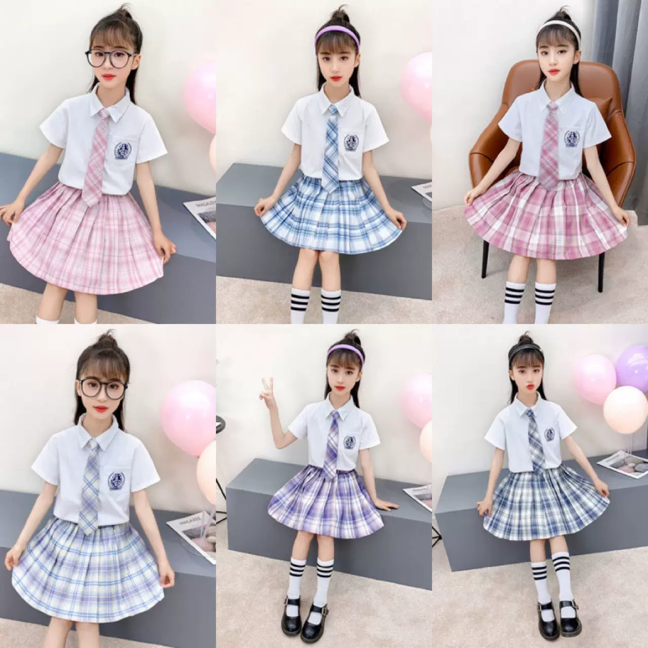 儿童jk制服裙百褶裙春夏季全套套装小学生日系短裙校服学院风套装