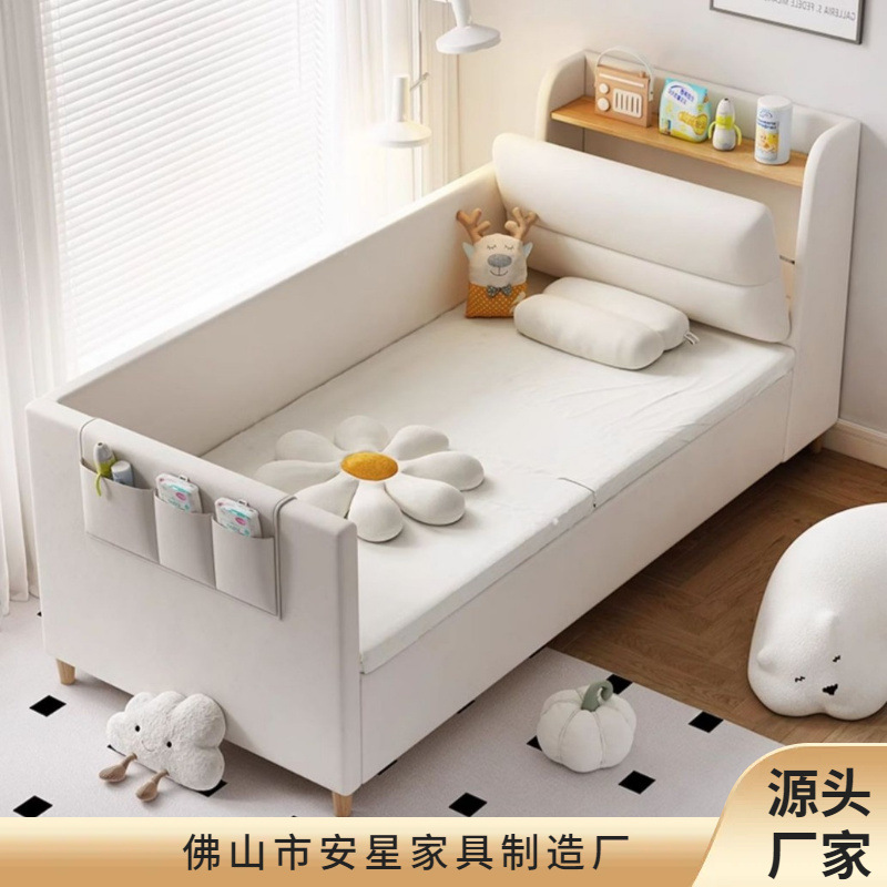 Custom New Children's Bed Splicing Bed Solid Wood Widened Bed Boy's Extra Bed Splicing Bed Baby Crib Splicing Large Cross-Border