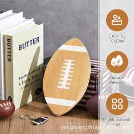 跨境竹制橄榄球形砧板芝士披萨托盘家用下午茶甜点咖啡托盘