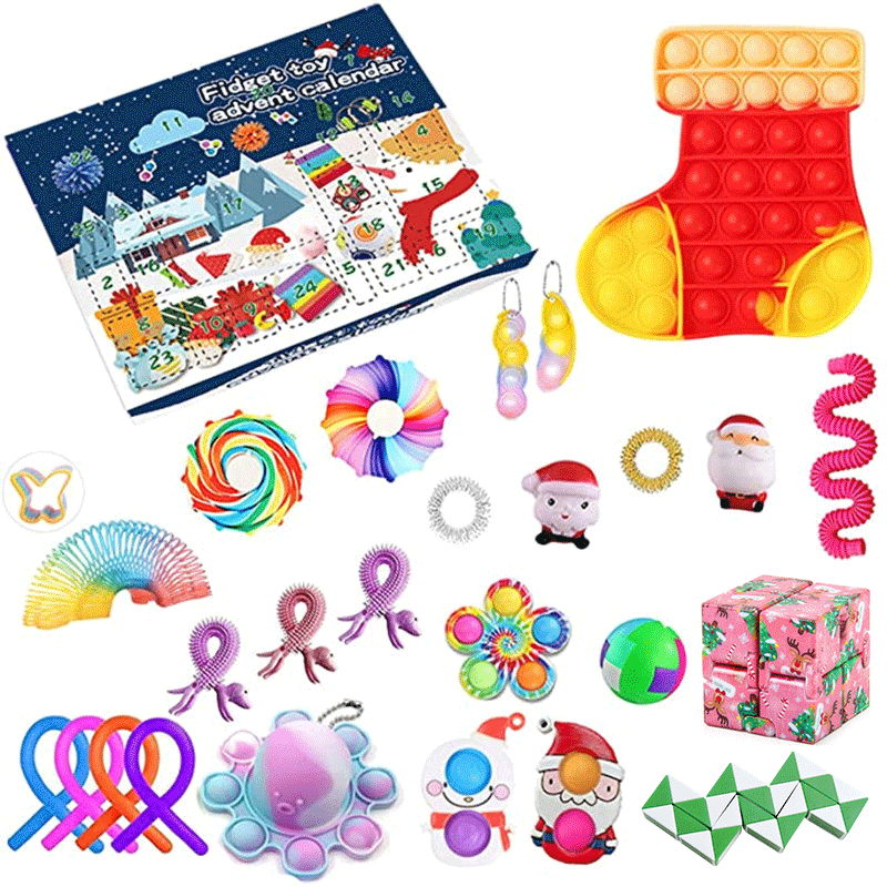 thumbnail image 4 of Calendario de Adviento de Navidad Caja sorpresa navideña Regalo de fiesta infantil Cubo de Rubik descomprimido Calendario de cuenta regresiva Gyro Caja sorpresa Juguete navideño, 4 of 5