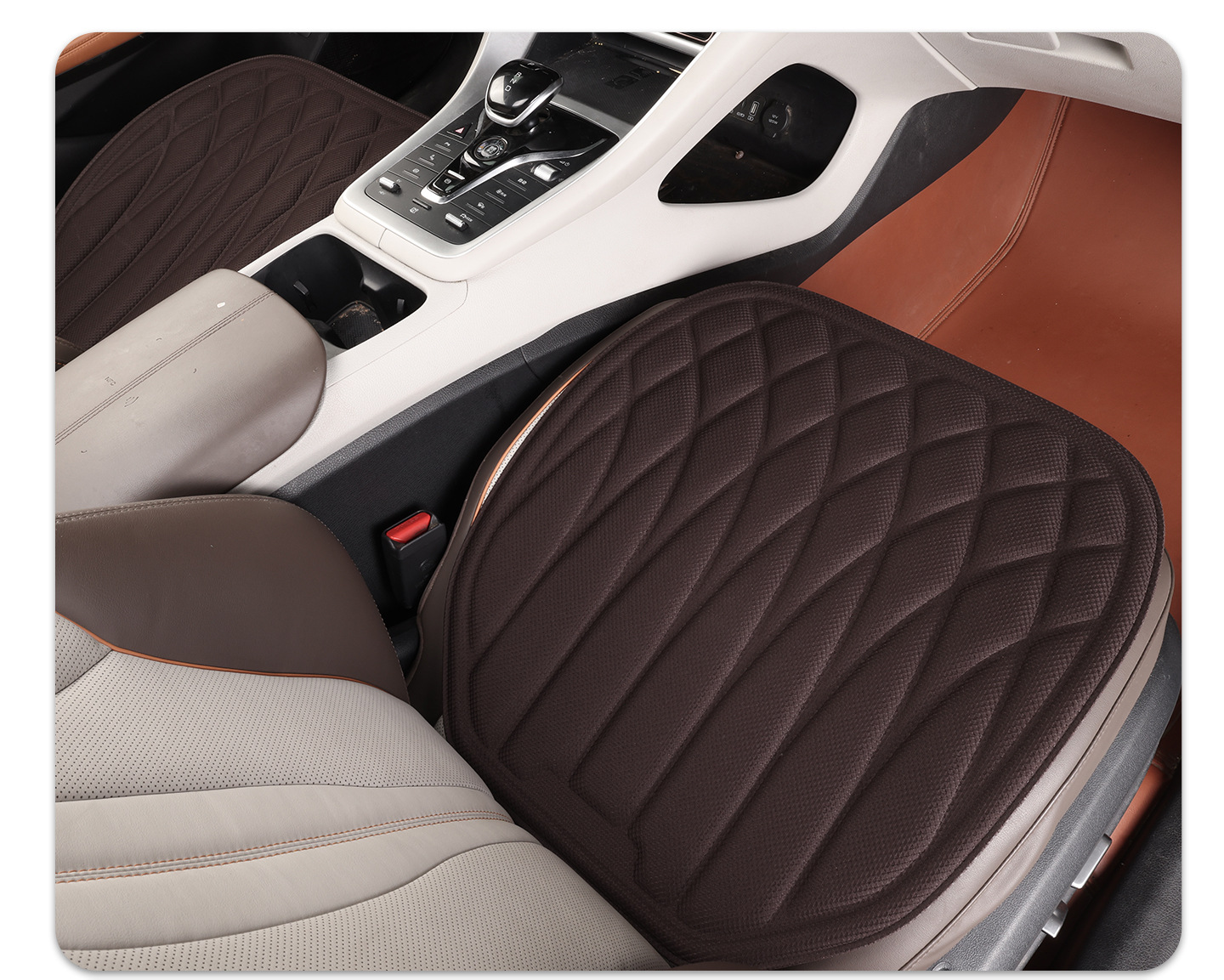Exclusive for cross-border sales: 2026 new model seaweed fiber car seat cushion, universal for all seasons, no installation required, three-piece set, heat-pressed and integrated
