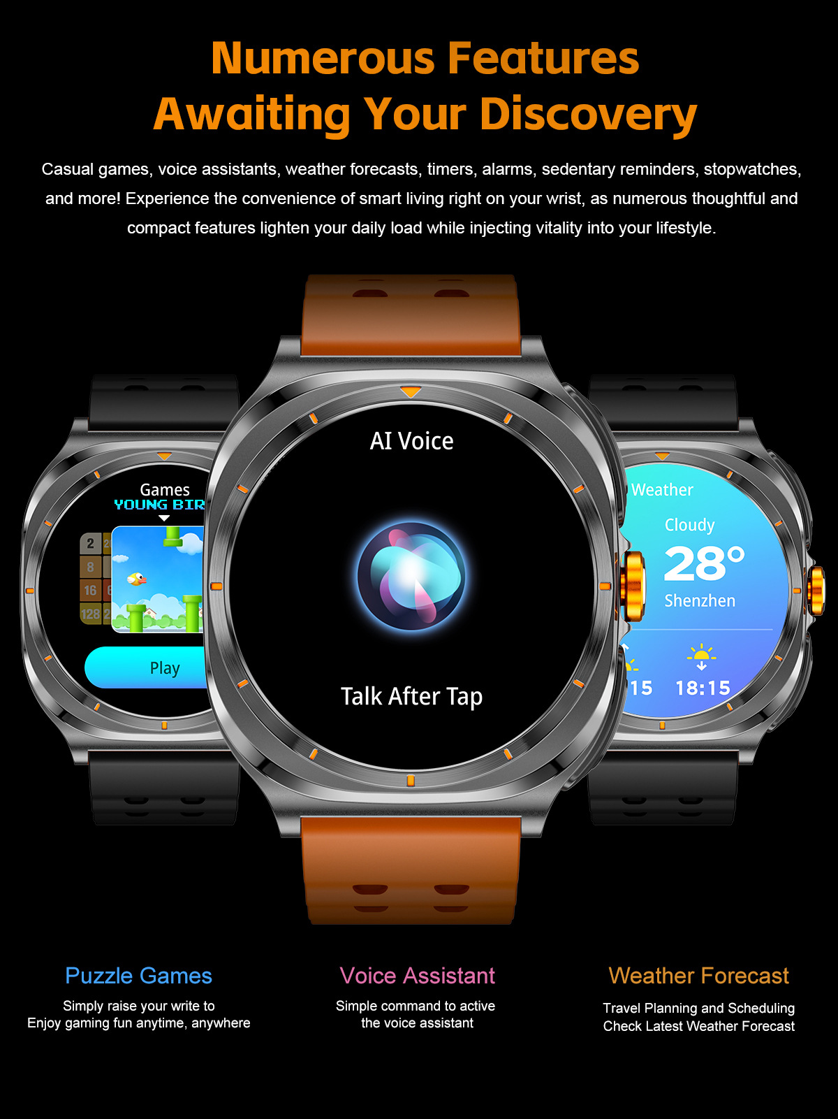 Smartwatch med integrerade tws hörlurar bluetooth sportklocka_voghion.com