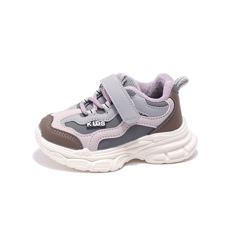 Zapatos deportivos infantiles nuevos para otoño e invierno 2025, zapatillas ligeras estilo dad shoes para niños y niñas, zapatillas para correr para bebés y niños pequeños, cálidas y a la moda.