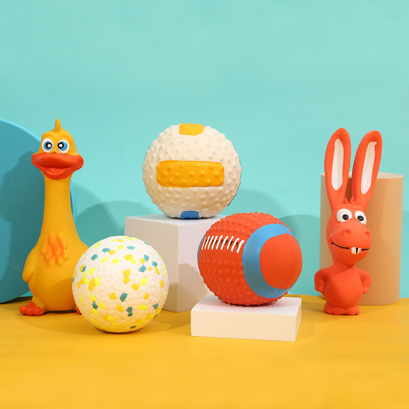 ✅ Cross-Border Sound-Making Toy Collection: Rugby, Football, Pet Toys for Entertainment, Bite-Resistant, Stress-Relief, Training, Teeth-Cleaning Dog Toys