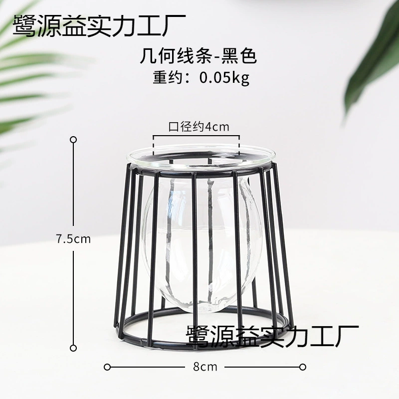 Оптовая продажа европейских подставок для цветов из железа, гидропонных стеклянных ваз, креативного домашнего декора для рабочего стола, украшений для цветочных композиций