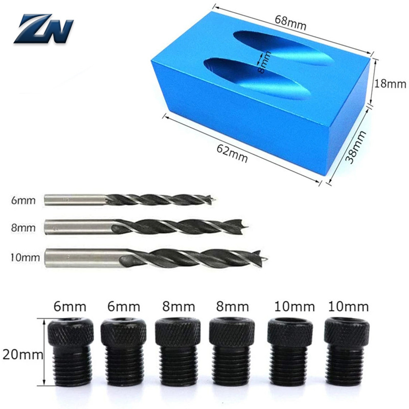 Localizador de agujero oblicuo 15 grados de ángulo M6-M8-M10 carpintería localizador de agujero oblicuo localizador de punzonado de metal taladro de tres puntos