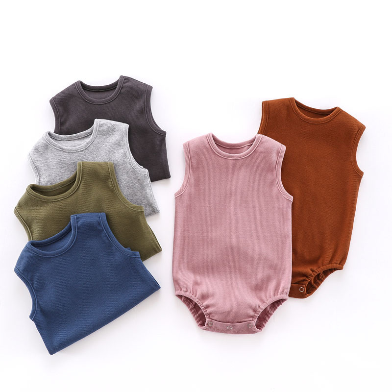 2021 cross-border baby sleeveless ribbed...