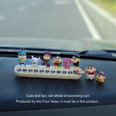 Crayon Shin-Chan Car Temporary Nömrəli dayanma kartı - white-base-8-crayon-shin-chan-figures