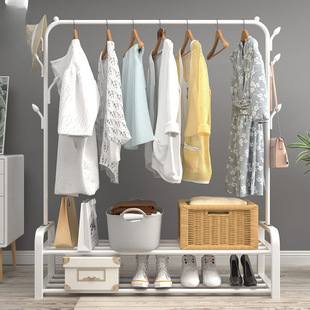 Simple Coat Rack, Clothes Drying Rack, Floor-Standing Indoor Folding Clothes Rack, Home Bedroom Clothes Storage Rod He Zhuyou