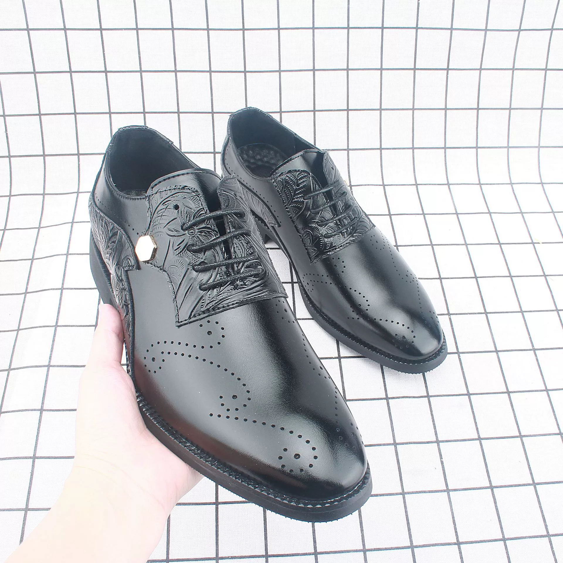 Мужские кожаные броги 2025 года, дышащие, для костюма, деловые, формальные, модные, в британском и корейском стиле, повседневные, 87207