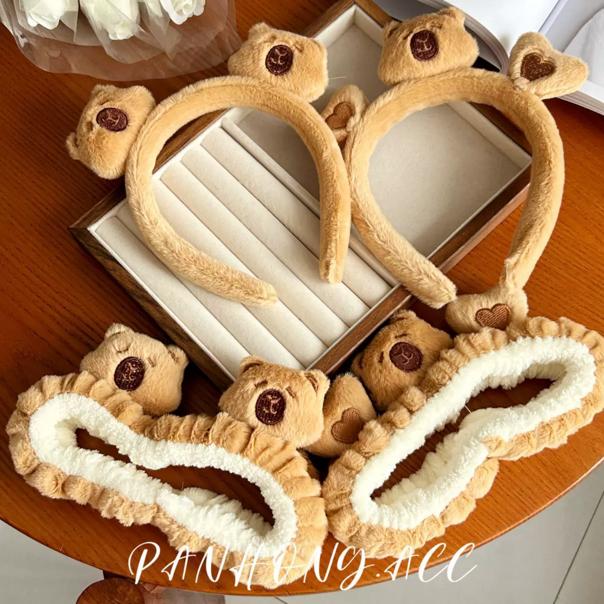 可爱小熊发箍毛绒爱心卡通头饰儿童拍照装扮表演发卡超萌少女头箍