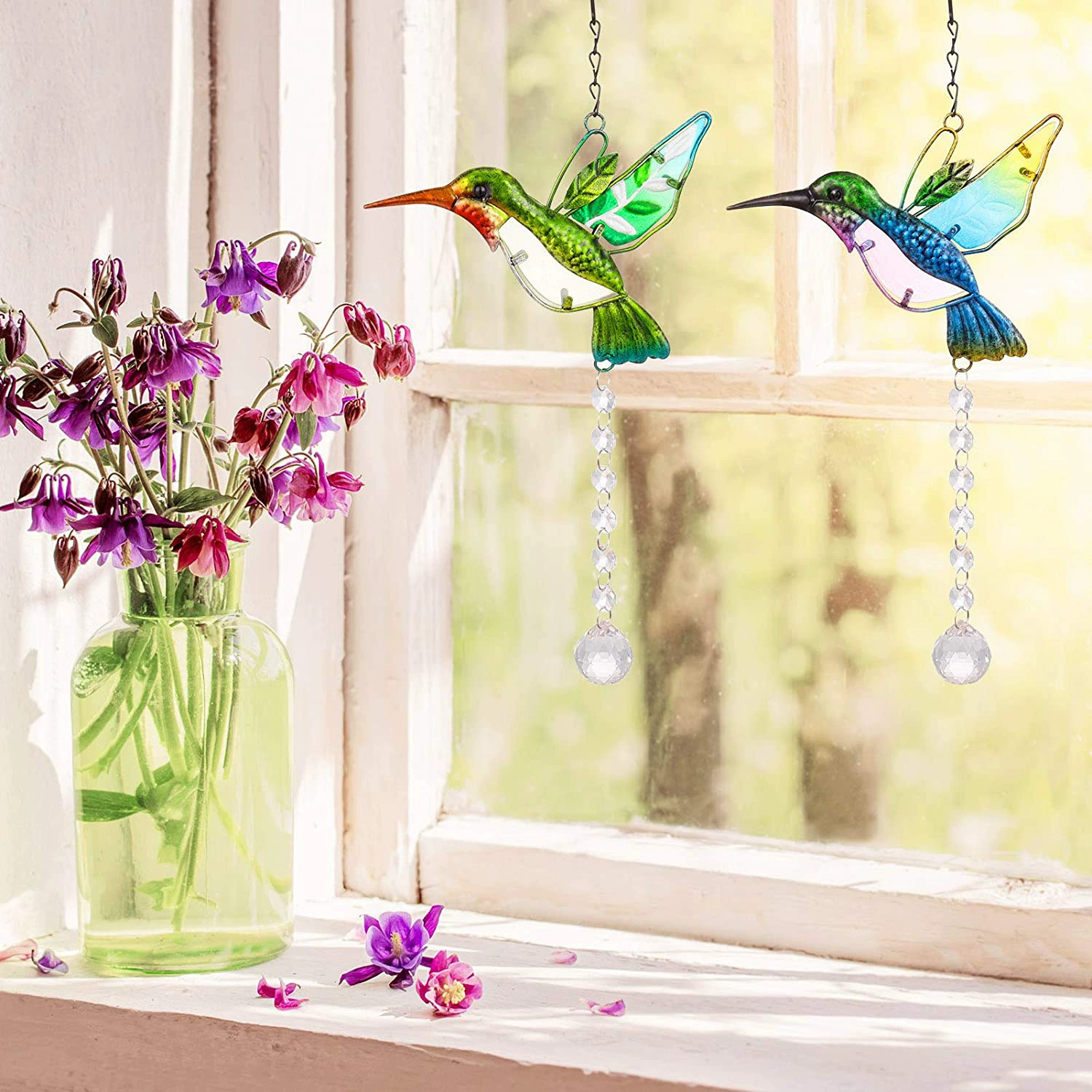 Artificial Crystal Material Animal Pattern Pastoral Style Pastoral Animal Bird Artificial Crystal Pendant