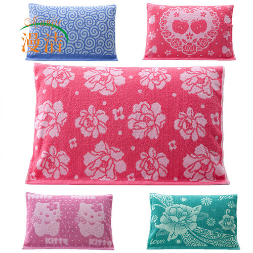 Manufacturer wholesale old-fashioned pure cotton pillow towel soft towel material four seasons household pillow towel street stall supermarket labor insurance pillow towel