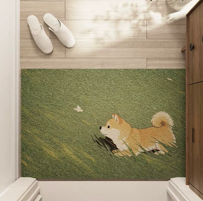 Entryway Dust Removal Non-Slip Foot – Avtomobil döşəmə paspasları - grass-shiba-inu-4060cm-pvc-wire-loop