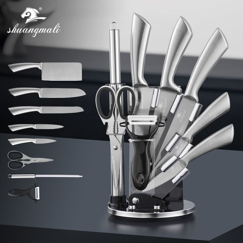 Amazon cuchillos transfronterizos conjuntos de cuchillos de cocina de acero inoxidable cuchillos de cocina nueve piezas conjuntos de cuchillos de regalo