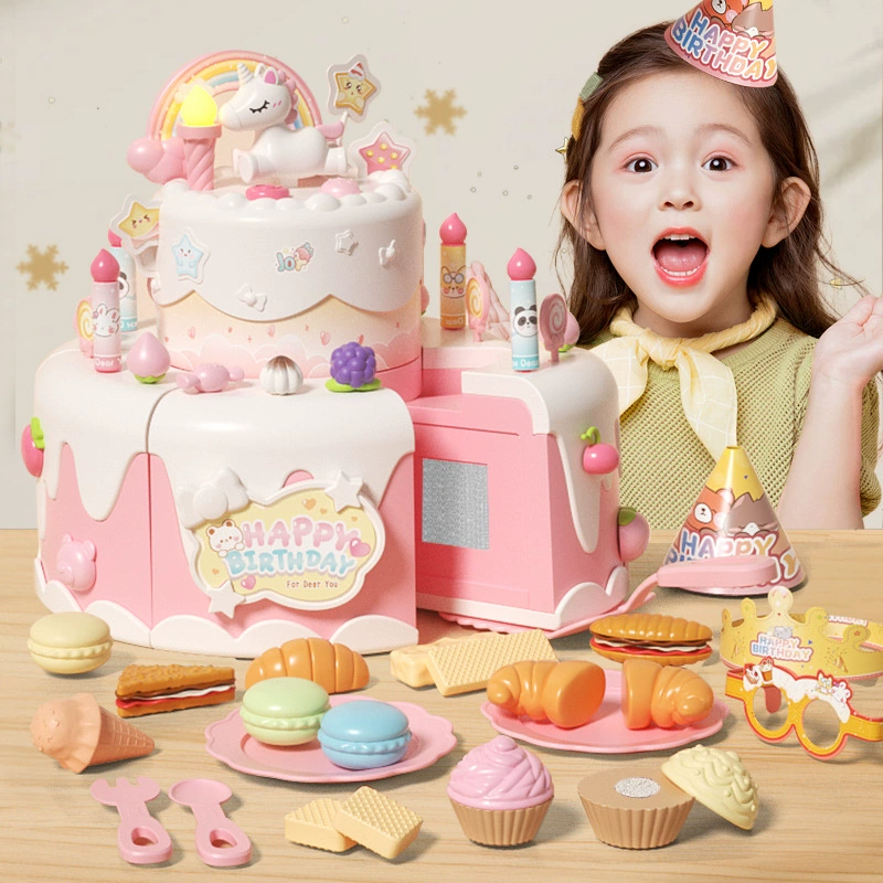 Детские домик для игры на кухне учебные подарки для девочек 3–6 лет, малыш, торт, печь, копчение