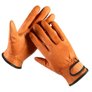 Men's labor protection gloves are made of sheepskin fabric, durable and high temperature resistant