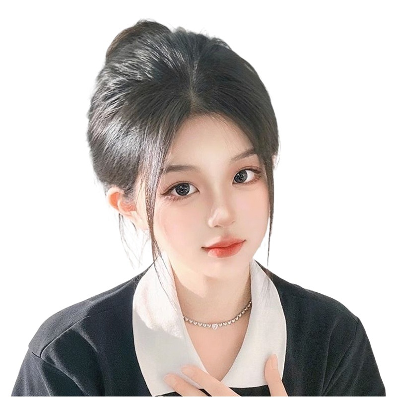 Liu Hai, peluca, película femenina, reemisión superior, flequillo falso, cabello real, cabello real, cabello real, ligero, cabeza alta, cabello blanco, pelucas