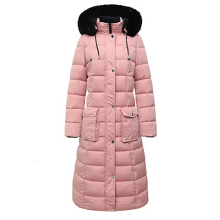 2024 Extra Long Women's Jacket, down Jacket, Fleece-Lined, Windproof and Warm, Snow Artifact, Us Size Cross-Border Factory Wholesale