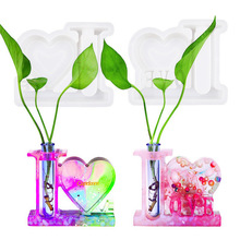 新纪元DIY水晶滴胶树脂模具2款爱心相框插花水培花器装饰硅胶模具