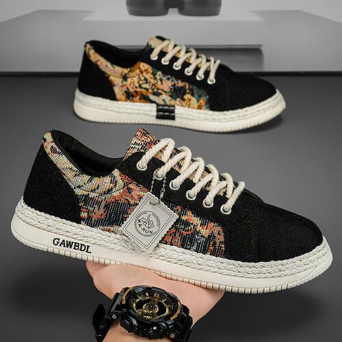 New Men's Autumn Breathable Anti-Odor Board Shoes, Men's Canvas Shoes, Lightweight and Comfortable, Soft Sole, Low Top Casual Shoes