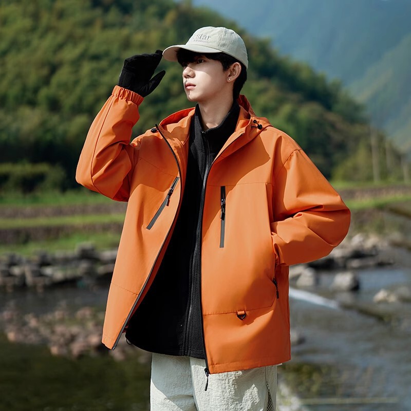 NASA春秋季防水登山服三合一可拆卸冲锋夹克外套男士2025新款衣服|undefined