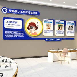 眼镜店墙面装饰画视力验光室挂画宣传广告海报眼科形象背景贴