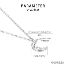 ins不规则凹凸面月亮项链网红月牙饰品 男女气质许愿石长款项饰