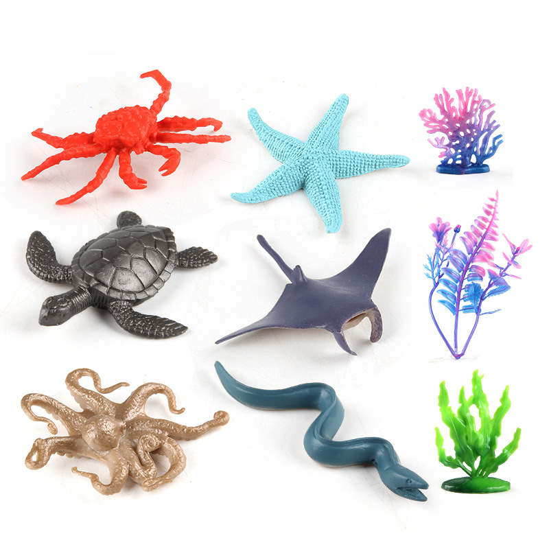 Simulación de exportación transfronteriza modelo animal marino tortuga ballena pulpo estrella de mar modelo escritorio decoración estática juguete