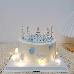 Large Crown Cake Decoration Baking Stand Party Bride Headpiece Gold Silver Baking Birthday Festival Decoration