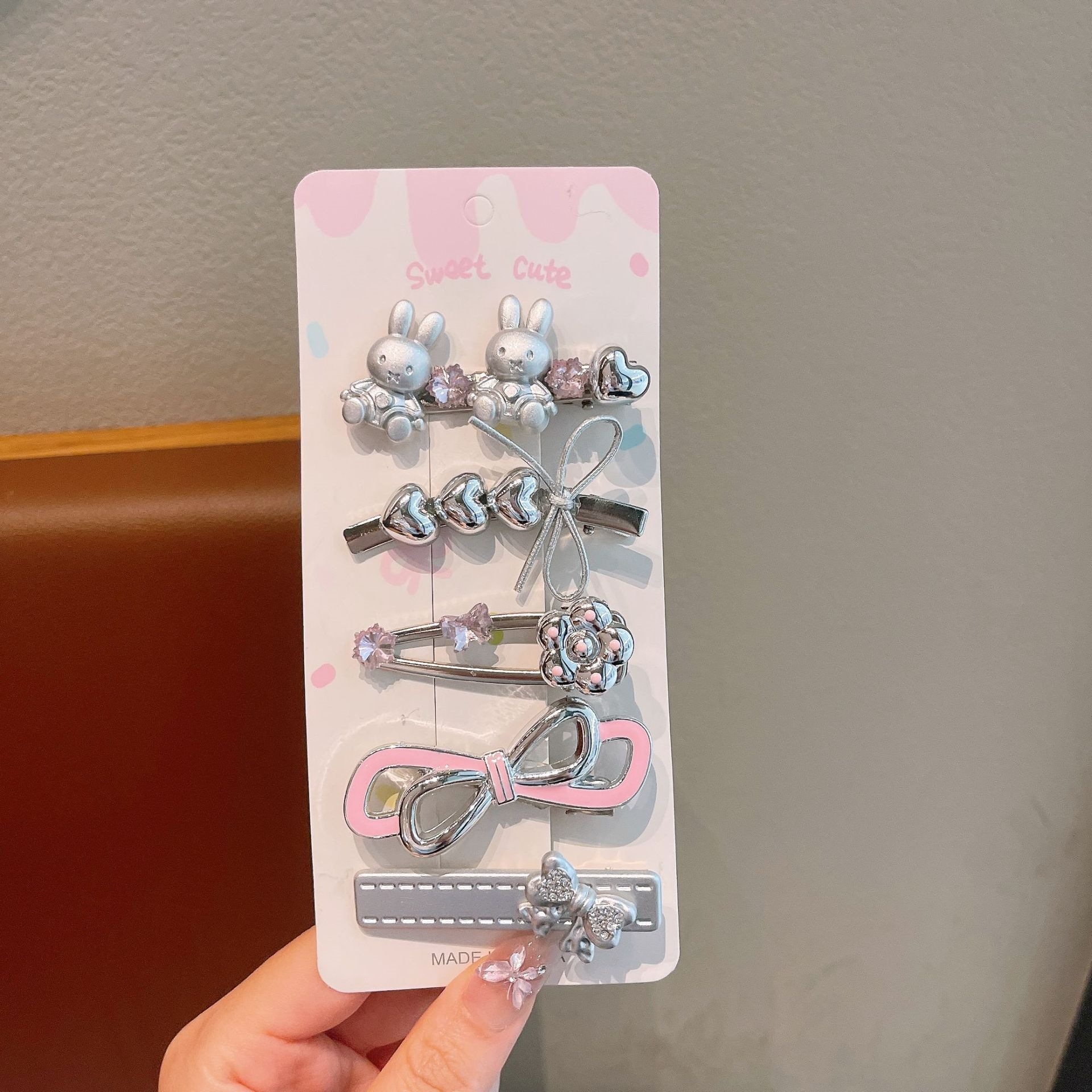 Clips de cabello para niños de plata, clips de bangs de metal, clips de boca de pato, clips de cabello para chicas calientes