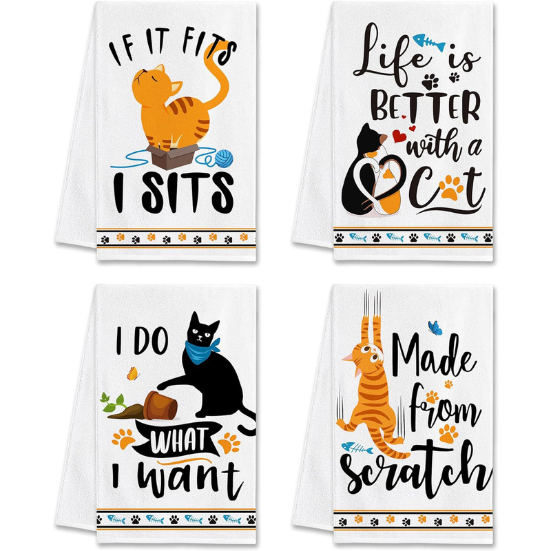 Cat kitchen towel decoration Lady cat lover cat gift cat mom Lady gift funny cat dish towel Cat kitchen towel decoration Lady cat lover cat gift cat mom Lady gift funny cat dish towel