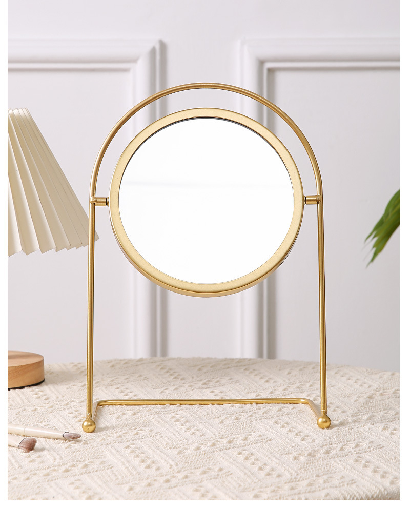 Iron Material Round, Oval, Solid Color Pattern Elegant Gold Black Round Oval Solid Color Iron Mirror 1 Piece