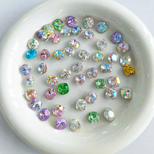 东洲水晶8*8肥方美甲钻最新镀膜樱花系列优质K9尖底钻DIY饰品配件