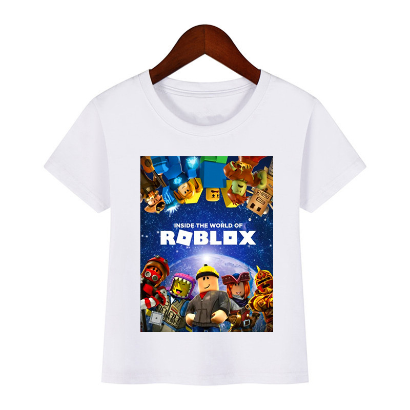 2024roblox Game Shrimp Parent-Child Crewneck Printed White T-Shirt Short Sleeve Children's Foreign Trade Cross-border ebay Yama