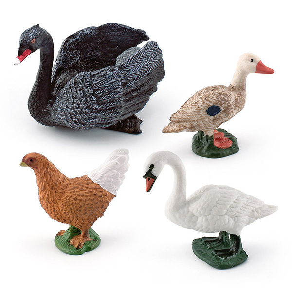 Simulated wild animal solid model mute swan duck hen black swan…