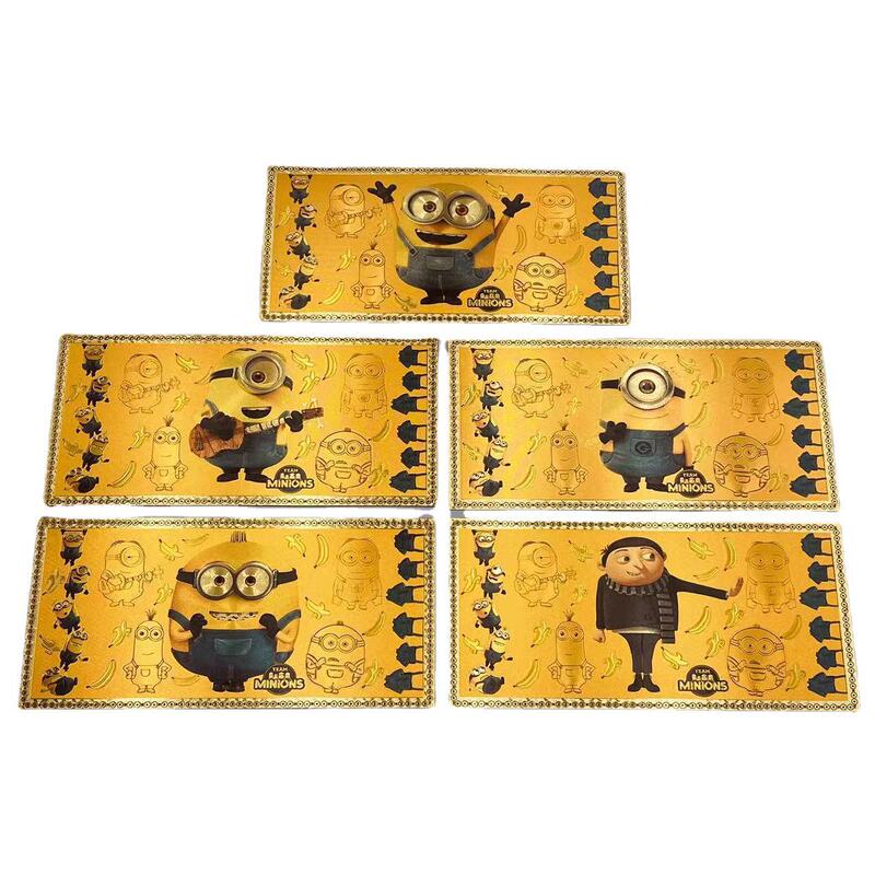 Classic Animation Movie Minions Commemorative Banknotes Gold Banknotes Plastic Gold Foil Banknotes Live Gift Collection