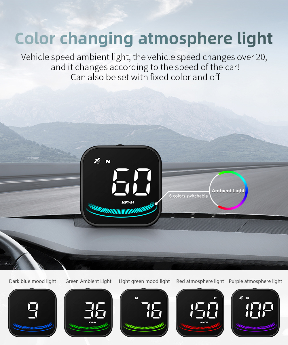 Car Head-Up Display Universal Hud Vehicle Gps Speedometer Speed Measurement Compass High-Definition Smart Display